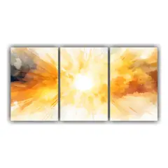 GENERICO - Conjunto 3 Cuadros Fotografía Comedor Estilo Acuarelas Rayo 240x120cm