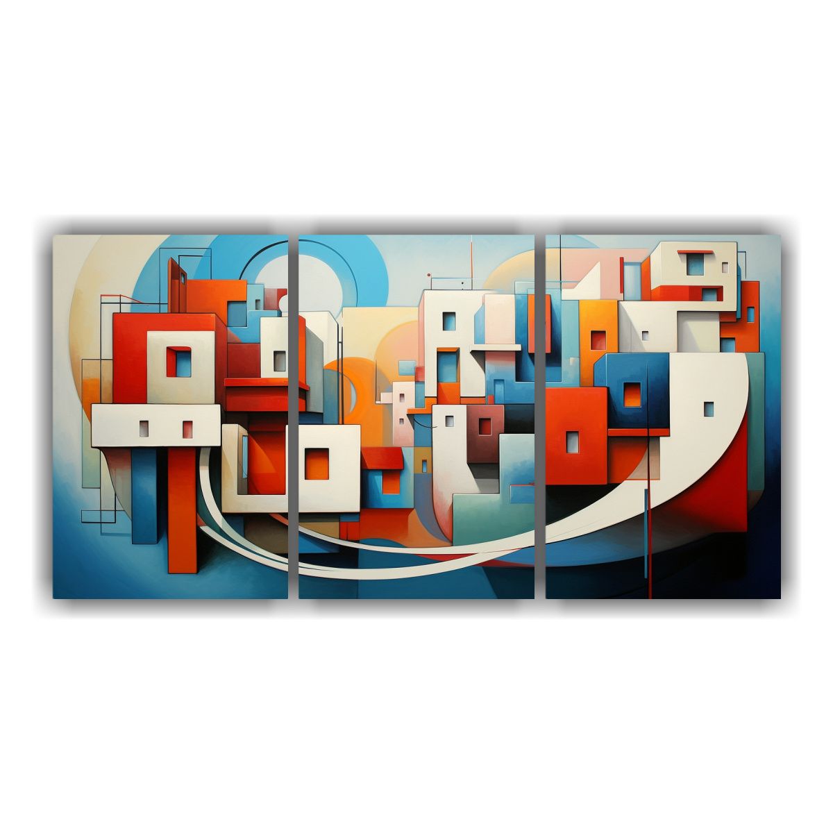 GENERICO - Pinturas De Edificios Abstractos Iluminados 240x120cm