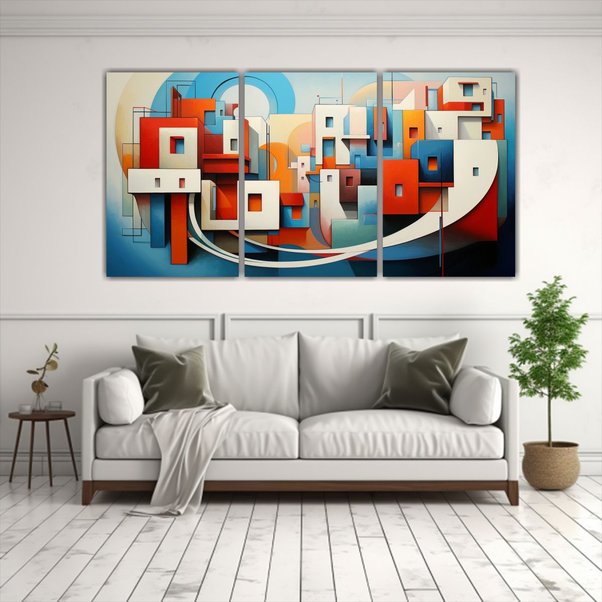 GENERICO - Pinturas De Edificios Abstractos Iluminados 240x120cm