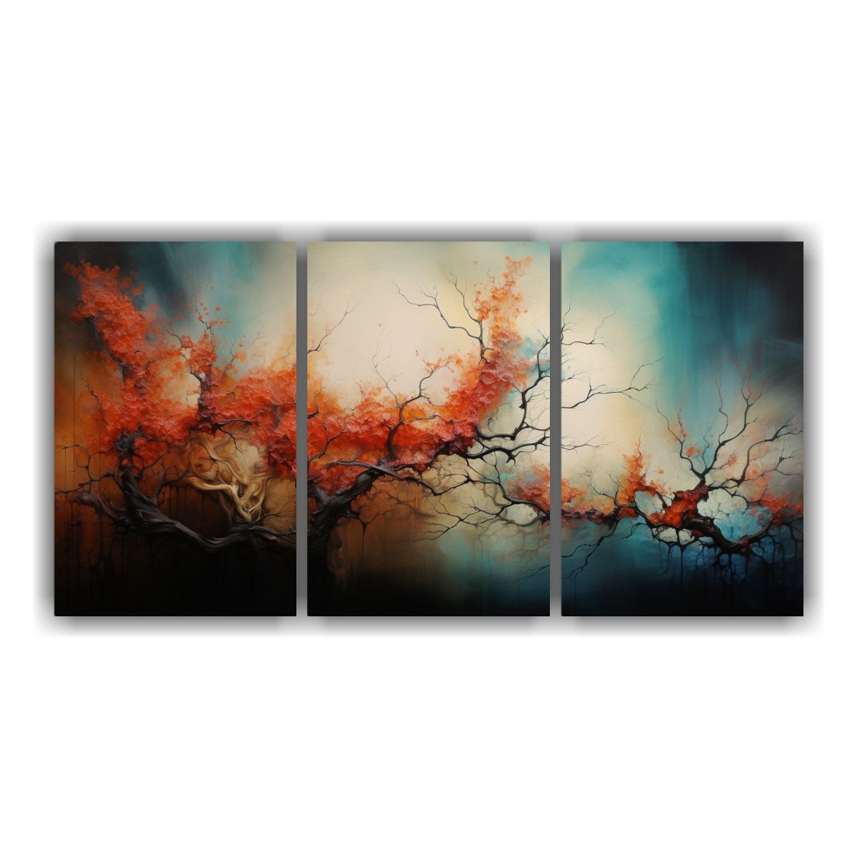 GENERICO - Pinturas Abstractas De Naturaleza En Bastidor Ilustradas 240x120cm