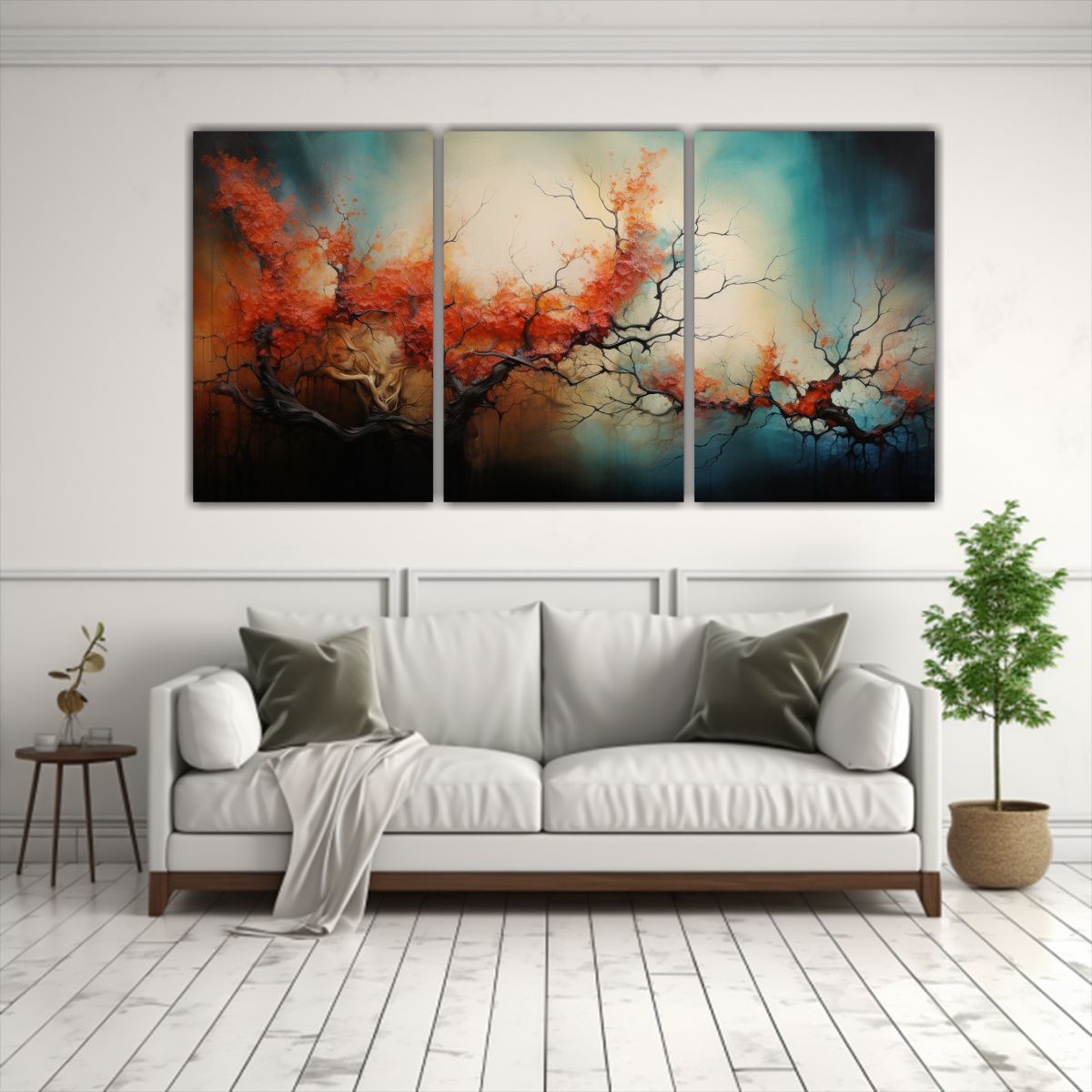 GENERICO - Pinturas Abstractas De Naturaleza En Bastidor Ilustradas 240x120cm