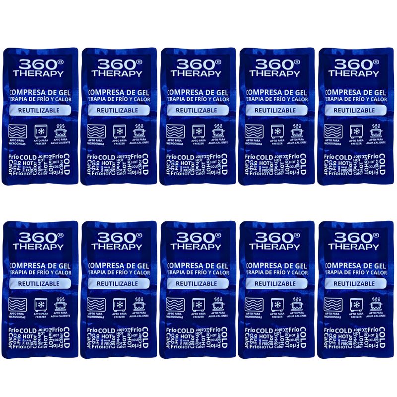 360 THERAPY - Pack de 10 Compresas de Gel Frío/Calor. 13x23cm. 360º Therapy®