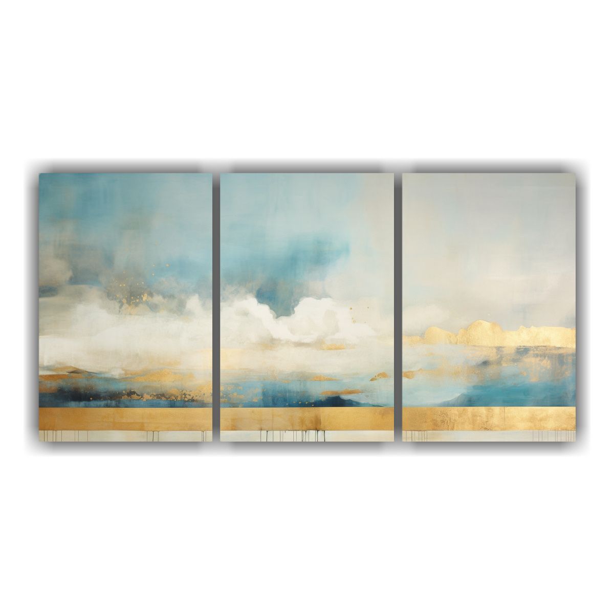 GENERICO - Lienzos De Tela Con Motivo Turquesa, Teal Y Dorado 240x120cm