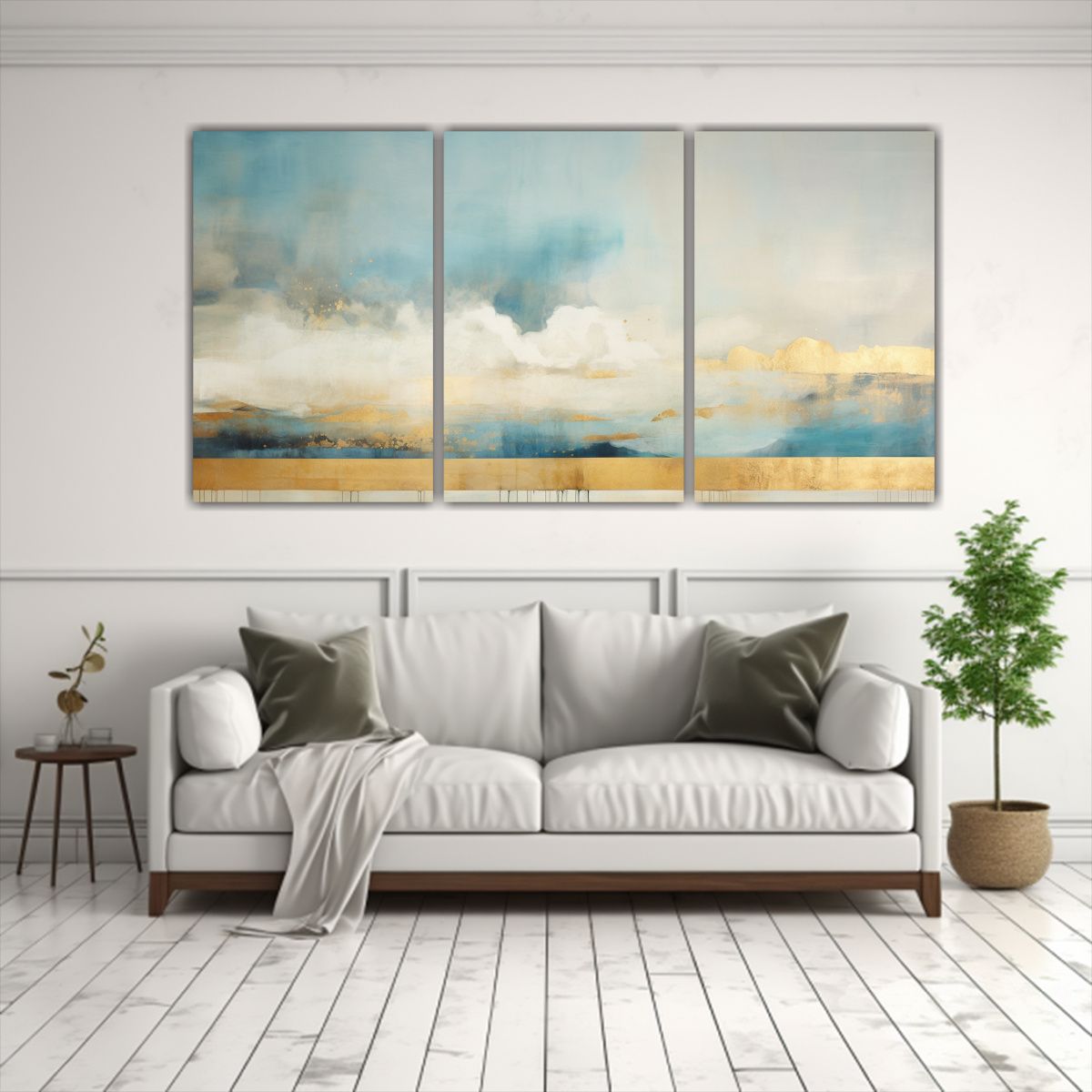 GENERICO - Lienzos De Tela Con Motivo Turquesa, Teal Y Dorado 240x120cm