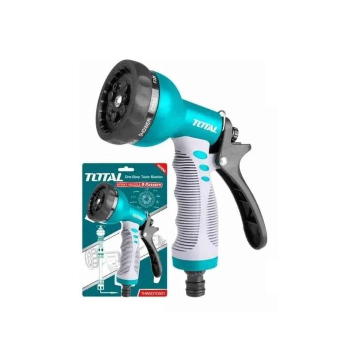 TOTAL - Pistola De Riego 9 Posiciones Con Acople Total