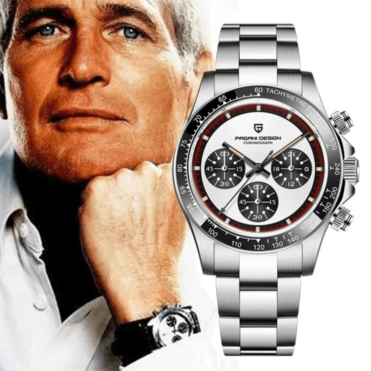 PAGANI - Reloj Hombre PAGANI DAYTONA PAUL NEWMAN Cuarzo Cristal de Zafiro