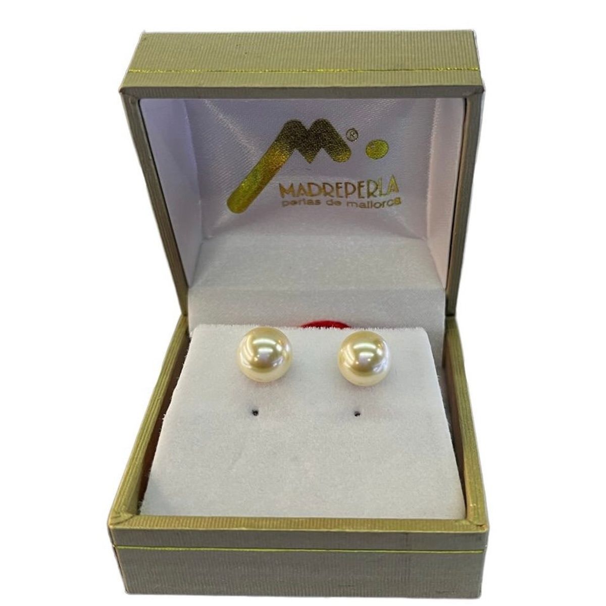 MALLORCA - Set Collar de Perlas 60cm 8mm mas Aros de Mallorca Enchapado en Oro