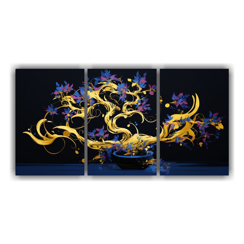 GENERICO - Pinturas Decorativas De Tres Telas En Bastidor Vintage Con E 240x120cm