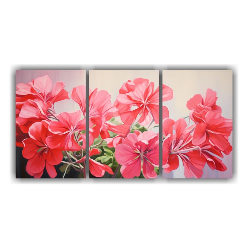 GENERICO - Pintura Abstracta De Flores De Geranio Con Aceite Detallado  240x120cm
