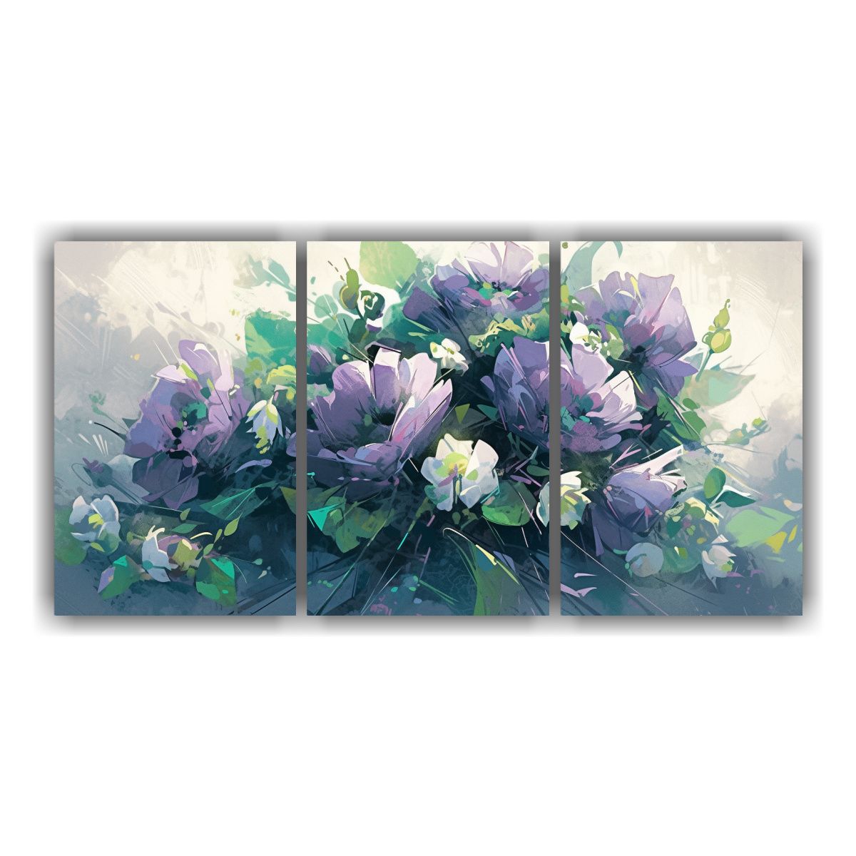 GENERICO - Conjunto De 3 Cuadros De Colores Belleza Pintura En Lienzo D 240x120cm