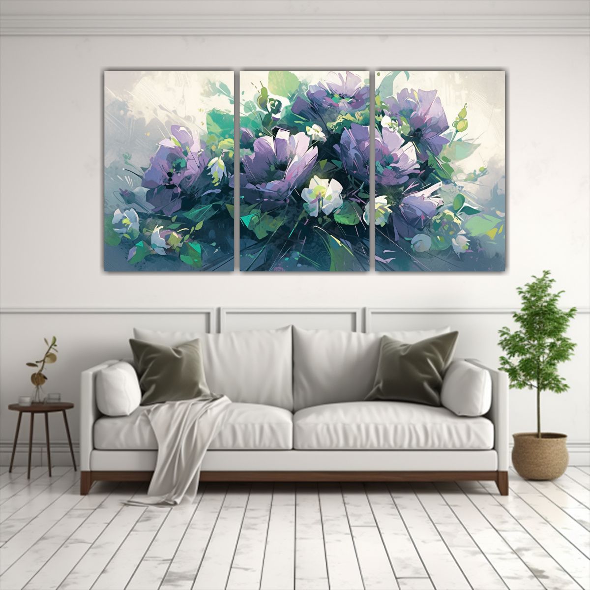 GENERICO - Conjunto De 3 Cuadros De Colores Belleza Pintura En Lienzo D 240x120cm