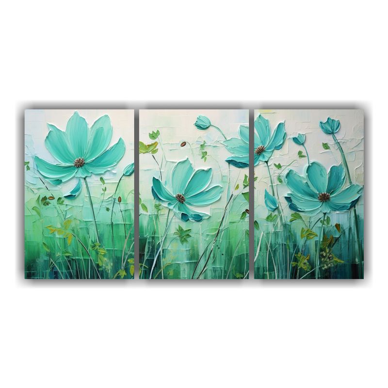 GENERICO - Pintura En Lienzo Estilo Forma Obra Maestra A De Flores Verd 240x120cm