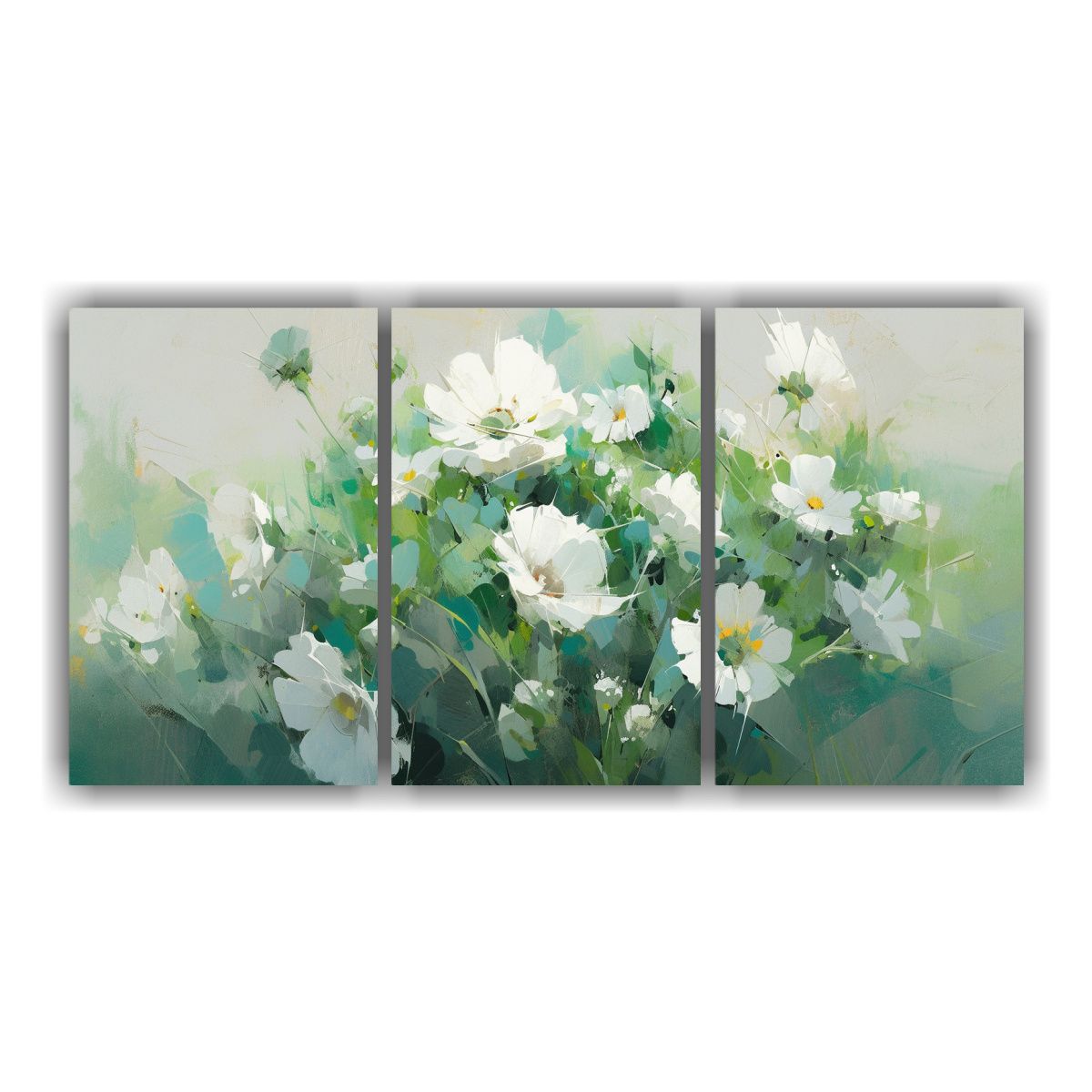 GENERICO - Set 3 Telas En Bastidor Conceptual Interiores A Green AND Si 240x120cm