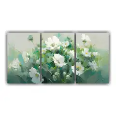 GENERICO - Set 3 Telas En Bastidor Conceptual Interiores A Green AND Si 240x120cm