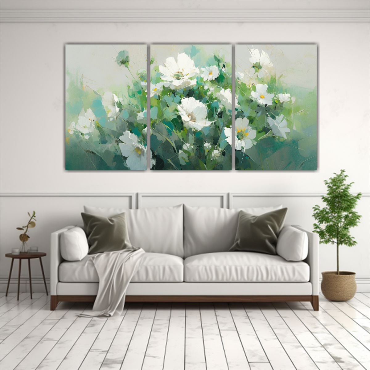 GENERICO - Set 3 Telas En Bastidor Conceptual Interiores A Green AND Si 240x120cm