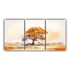 GENERICO - Paisajes Tranquilos De Sabana Y Desierto En Colores Amarillo 240x120cm