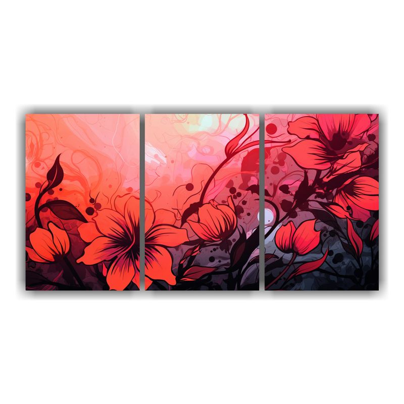 GENERICO - Cuadros Armonia Orange Y Pink Neonoir Atmosfera Estilo Decor 240x120cm