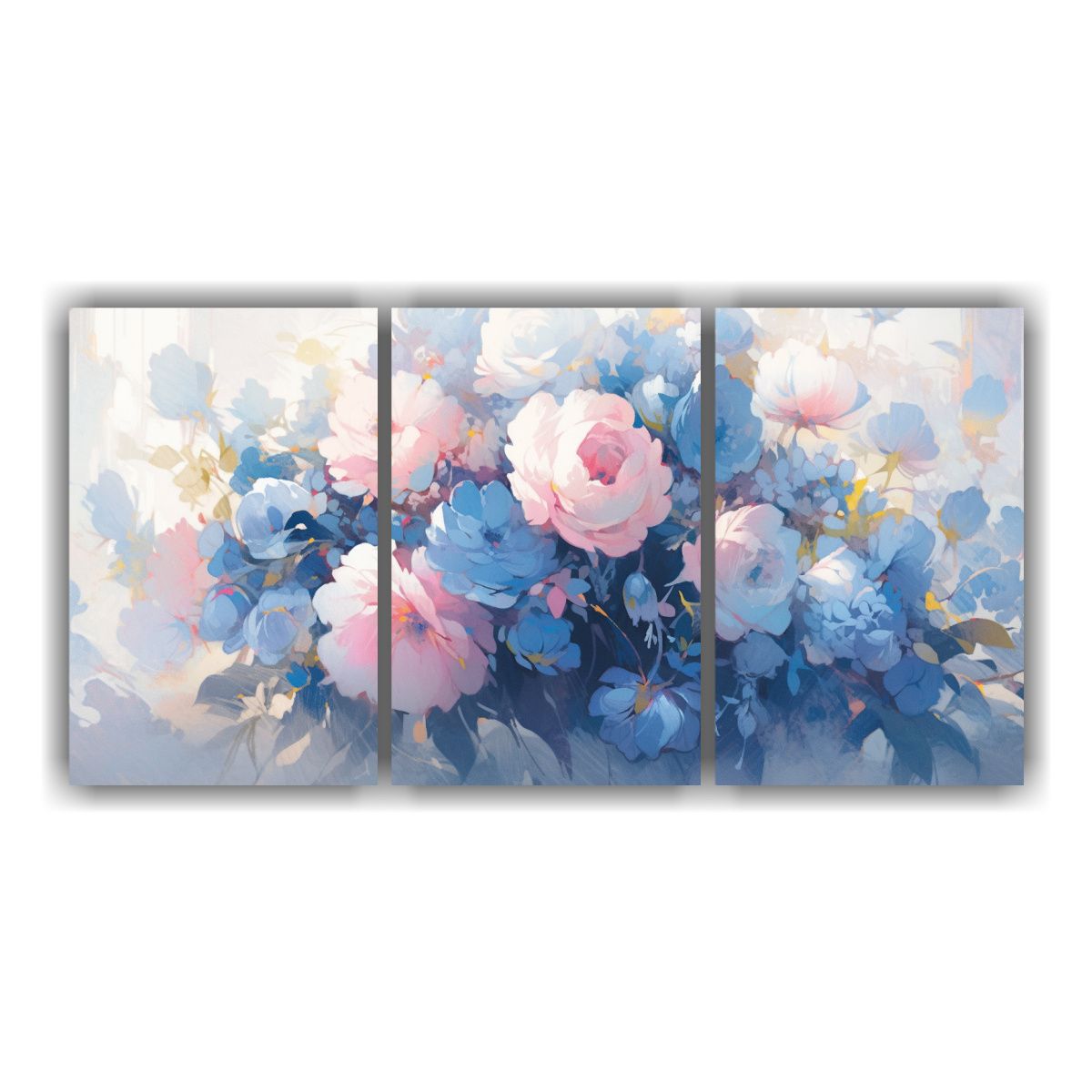 GENERICO - Pinturas En Lienzo Con Flores De Colores Rosa Y Azul Para De 240x120cm