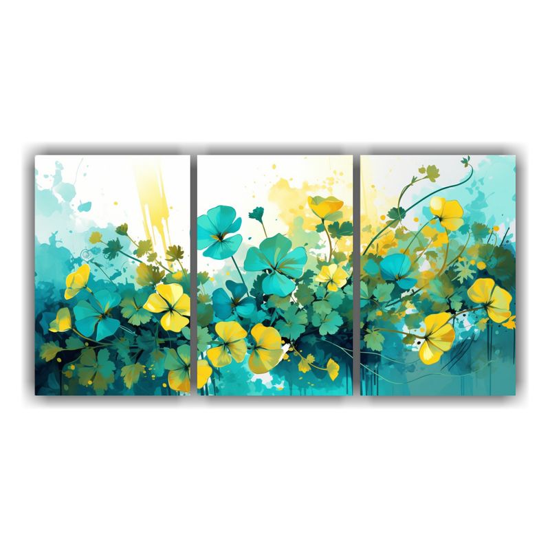 GENERICO - Conjunto De 3 Cuadros De Colores Vibrantes Con Hierbas De Ci 240x120cm