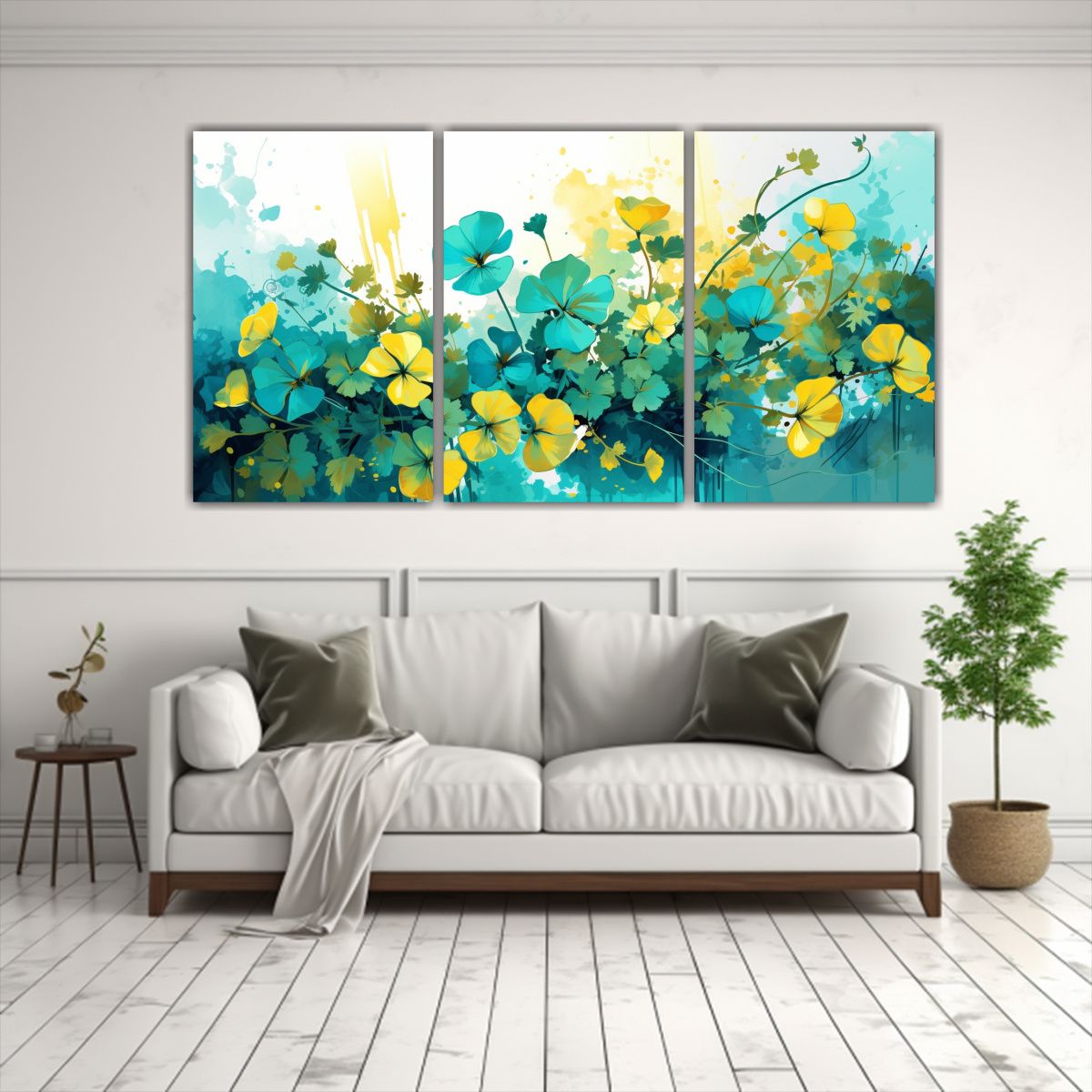 GENERICO - Conjunto De 3 Cuadros De Colores Vibrantes Con Hierbas De Ci 240x120cm
