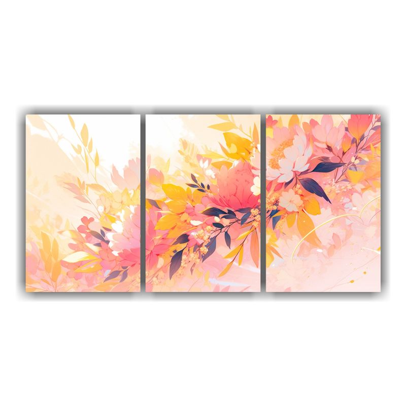 GENERICO - Cuadros Decorativos Estilo Neonoir En Amarillo Y Rosa Para C 240x120cm