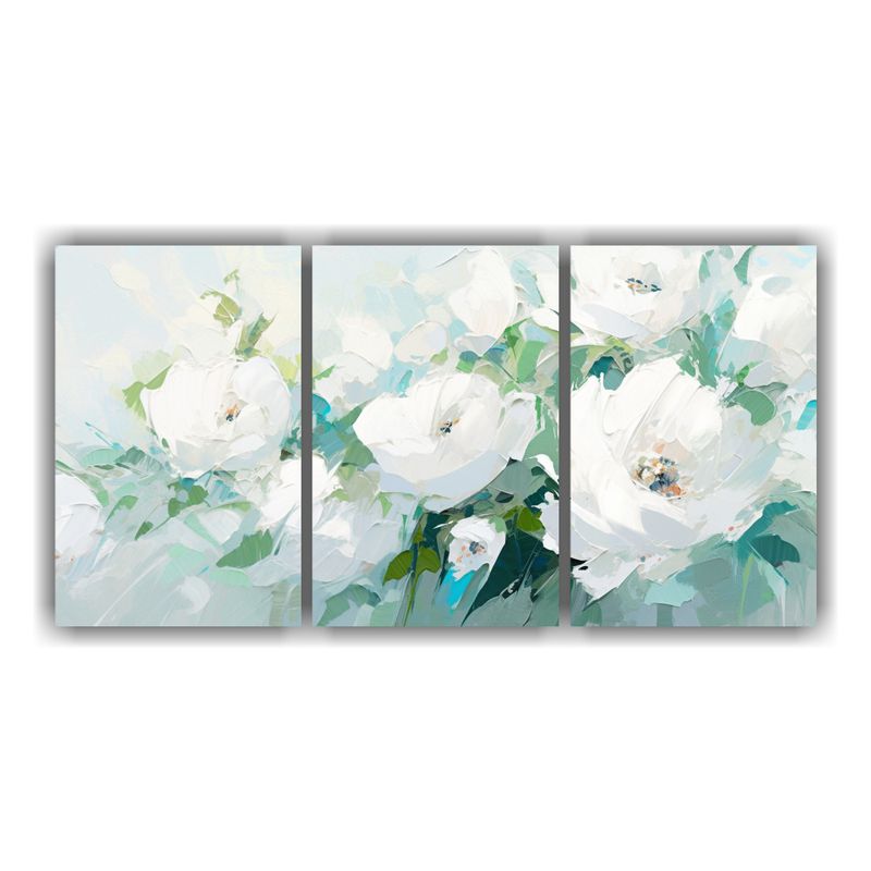 GENERICO - Cuadro De Flores En Lienzo Estilo Vitalidad Tres Telas En Ba 240x120cm