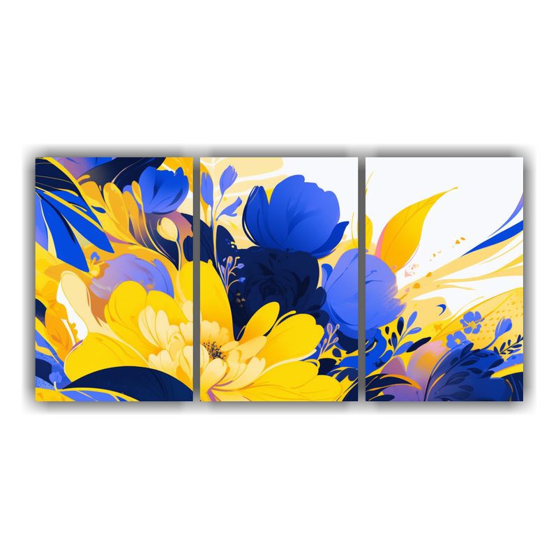 GENERICO - Artes De Pared Moderno Amarillo Y Azul Atmosfera Neonoir Est 240x120cm