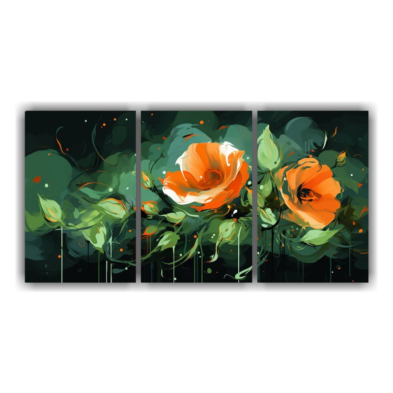 GENERICO - Pinturas Decorativas Estilo Neonoir En Colores Verde Y Naran 240x120cm