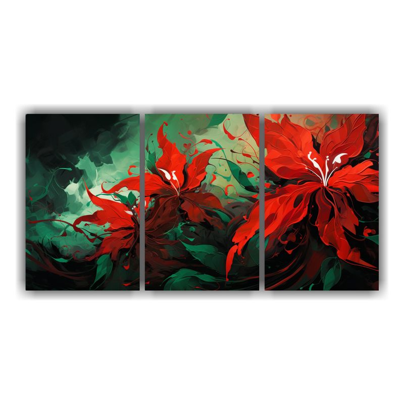 GENERICO - Pinturas Decorativas Acuarela Estrellados En Verde Y Rojo Ne 240x120cm