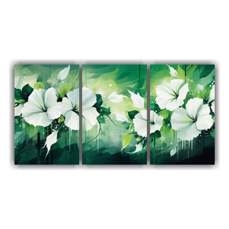 GENERICO - Pinturas Decorativas Con Contraste De Colores Verde Y Blanco 240x120cm