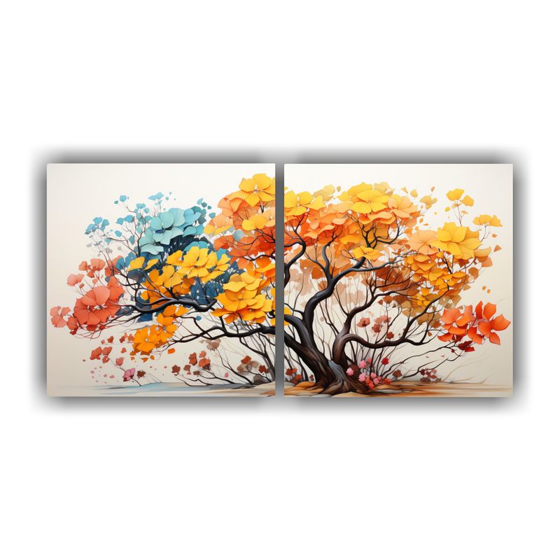 GENERICO - Pinturas Decorativas Rectangulares De Dos Cuadros Diseño:  160x80cm