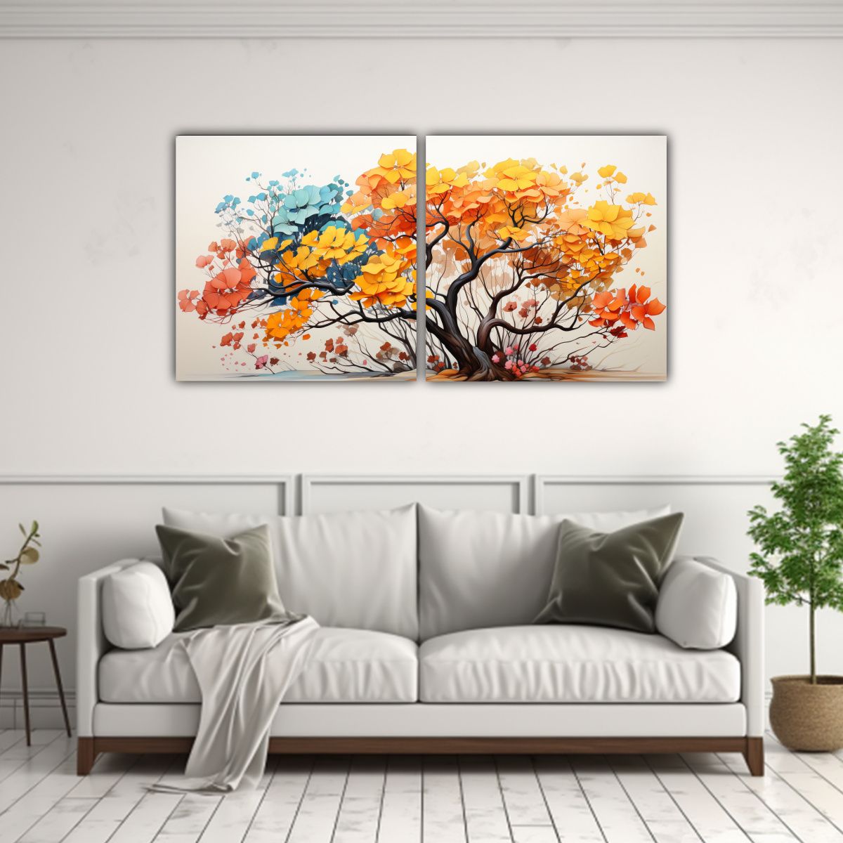 GENERICO - Pinturas Decorativas Rectangulares De Dos Cuadros Diseño:  160x80cm