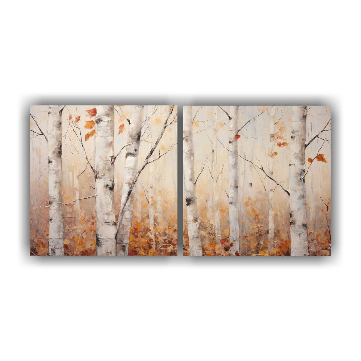 GENERICO - Cuadro Abstracto De árbol De Abedul Expresionista En Estilo 160x80cm