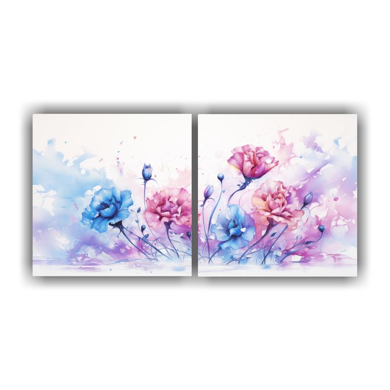 GENERICO - Conjunto De 2 Lienzos De Tela Con Diseño Abstracto De Flore 160x80cm