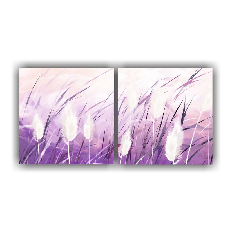 GENERICO - Lienzos Calidos De Tela En Púrpura Y Blanco Con Hierba De E 160x80cm