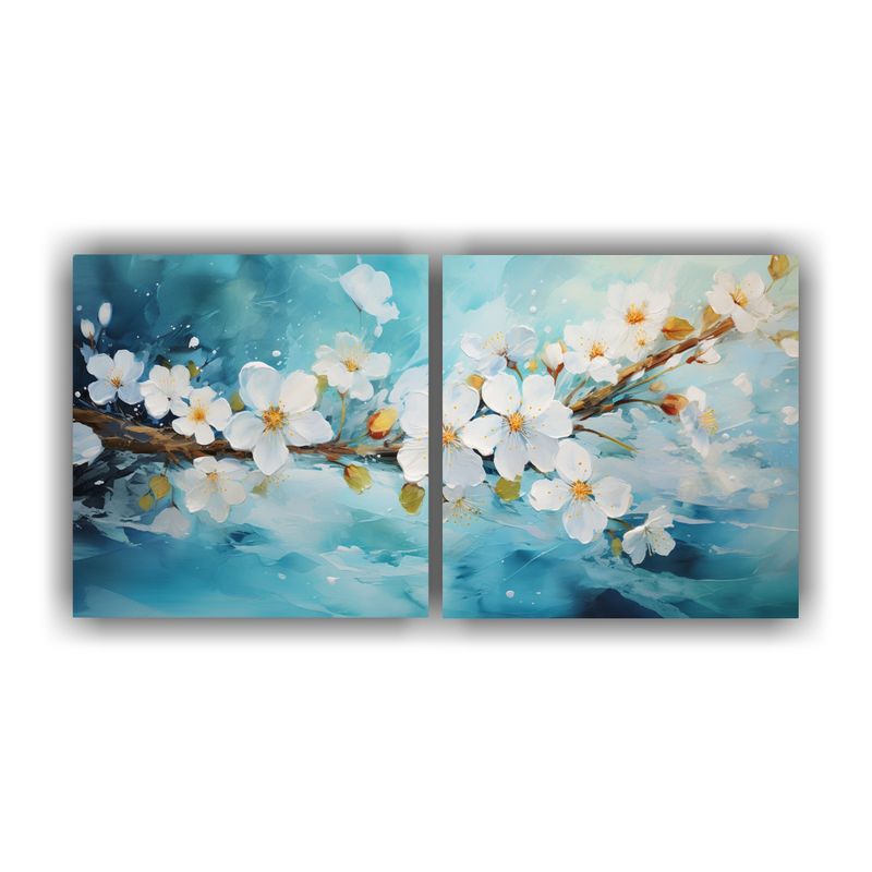 GENERICO - Pinturas De Dos Cuadros De Composición De Visión De Cerezo 160x80cm