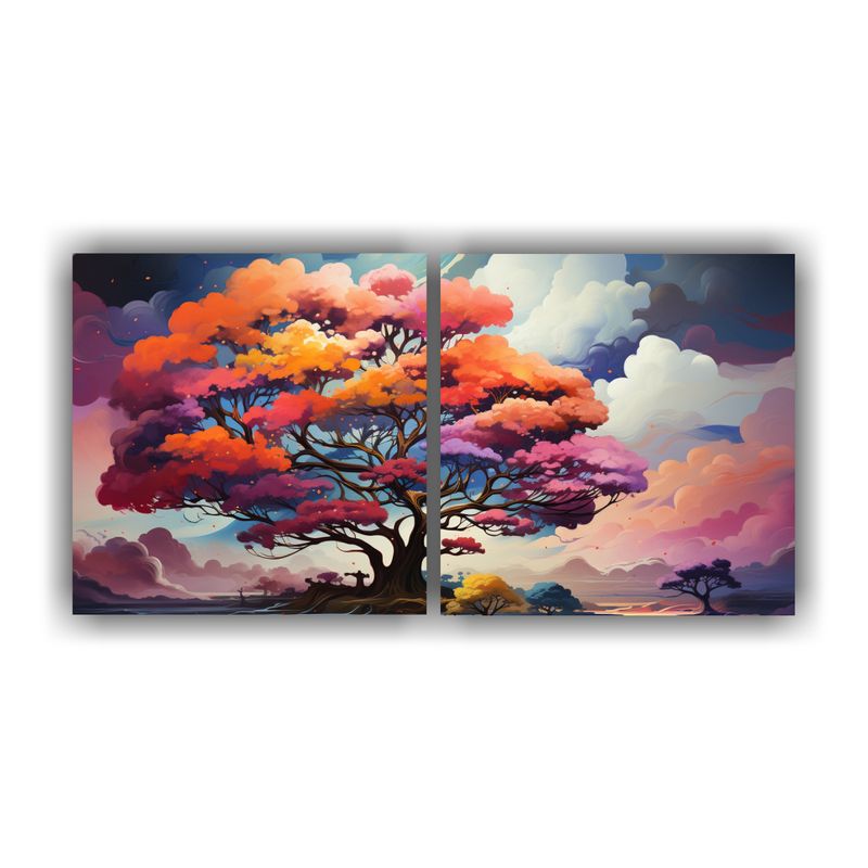 GENERICO - Lienzos De Tela Moderno Majestuosas: Árbol De Ciprés En Co 160x80cm