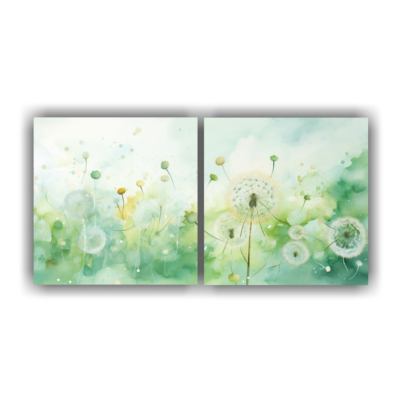 GENERICO - Lienzos De Tela Decoración Diente De León Verde Y Dorado P 160x80cm
