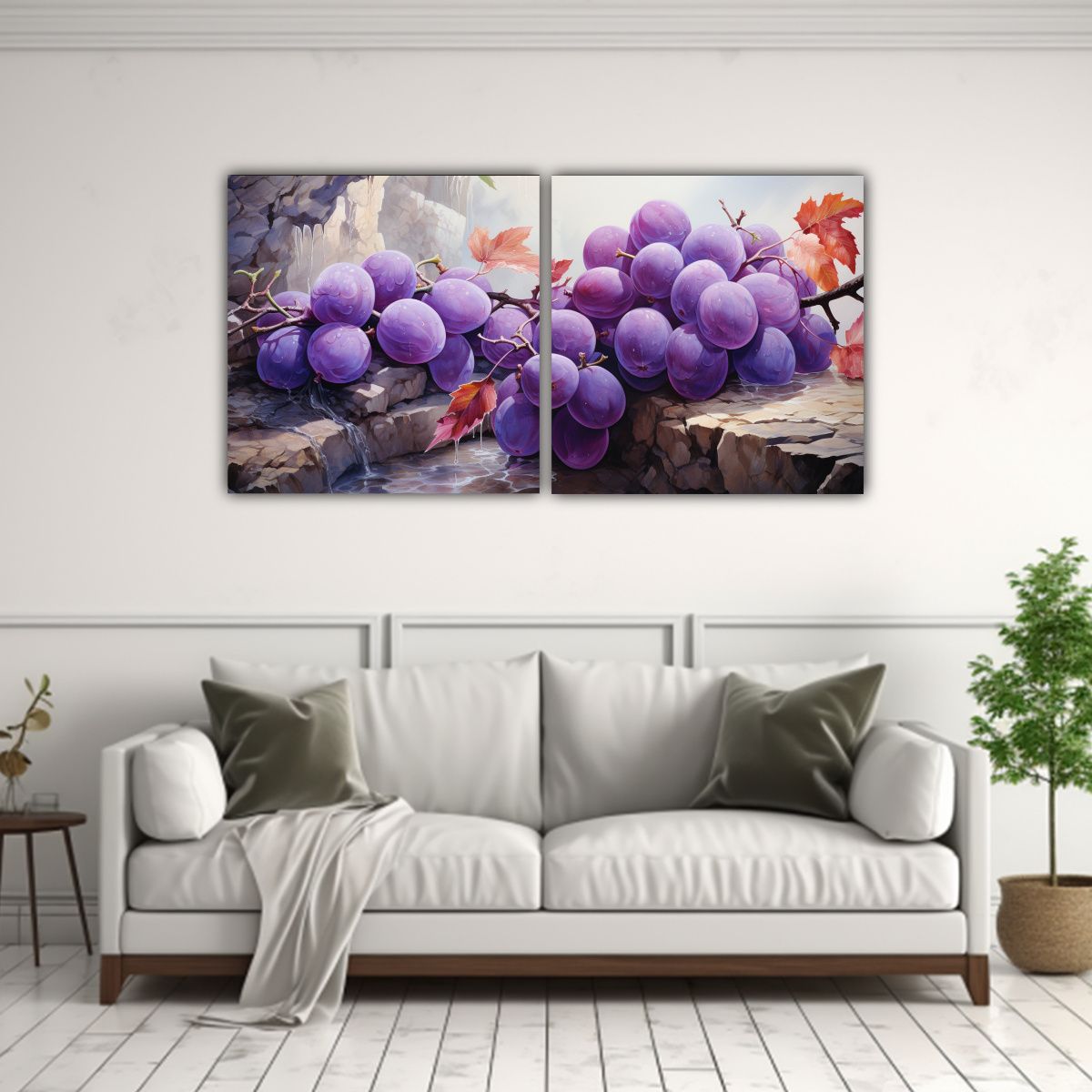 GENERICO - Cuadros Abstractos De Colores Púrpura Para Cocina Dos Lienz 160x80cm