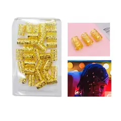 GENERICO - Decoración Accesorios Para Trenzas Africanas Peinados T-23 Dorados