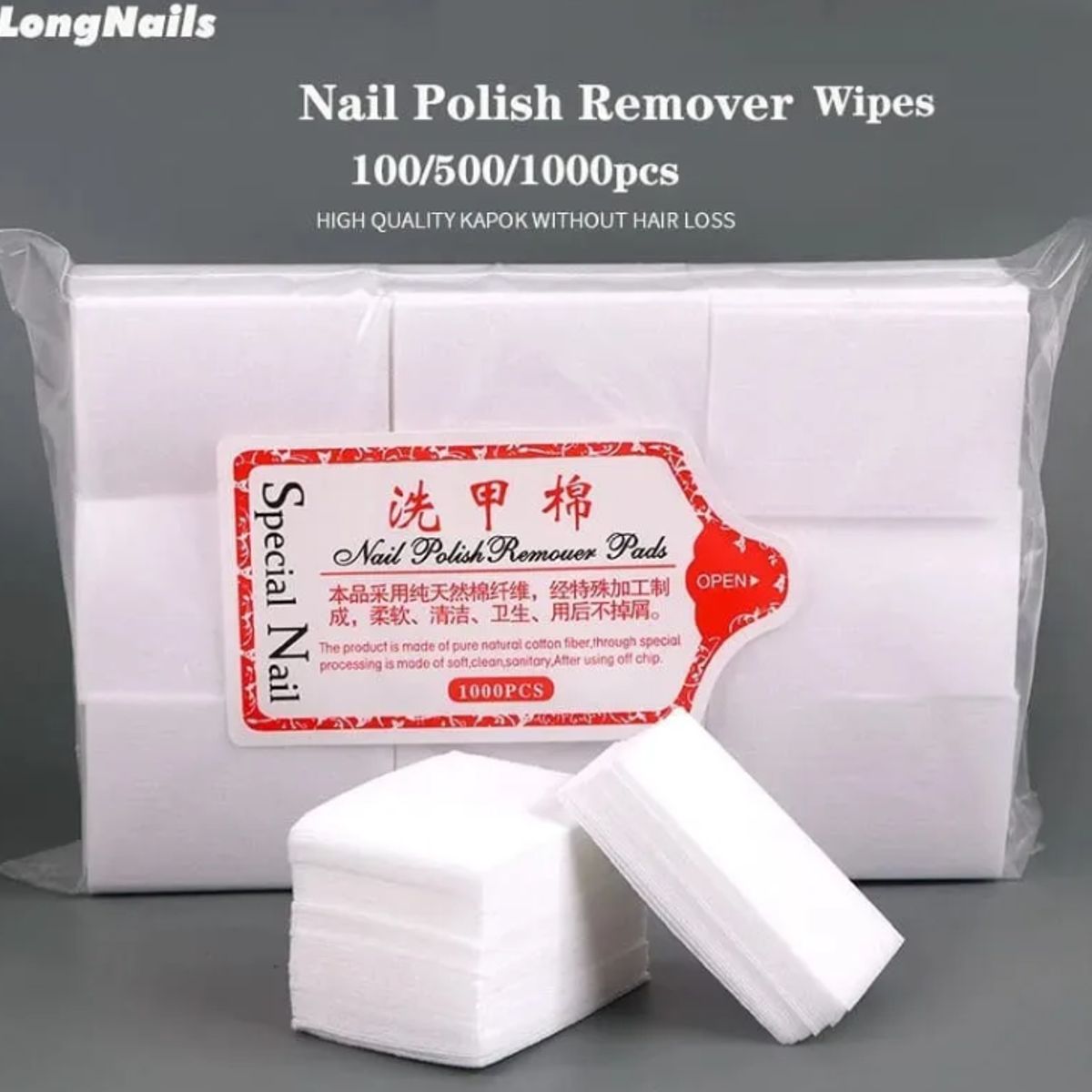 FLOWER SECRET - Kit 10 Pinzas + Papel Sin Pelusa + Removedor De Uñas