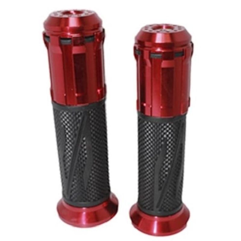 GENERICO - Puños Para Moto Empuñadura De Manillar De Goma Rojo
