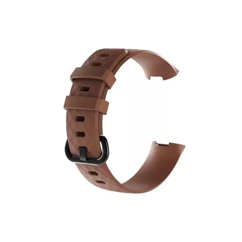 GENERICO - Correa Silicona Fitbit Charge 3 & 4 / 22,6mm Marrón