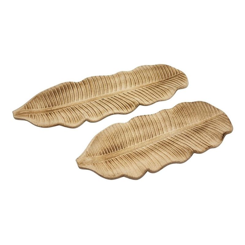 GENERICO - Set 2 Bandeja Plato Decorativo Hoja Estilo Minimalista