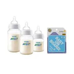 AVENT - Set mamadera anti-colic 125-260-330 ML + letrero