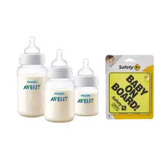 PHILIPS AVENT - Set mamadera anti-colic 125-260-330 ML + letrero