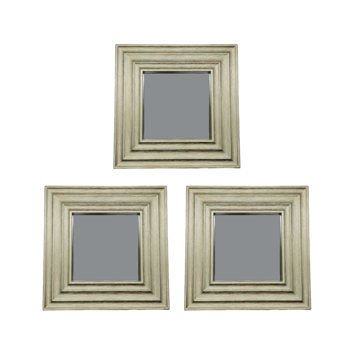 GENERICO - Set 3 Marcos De Espejos Cuadrados Dorados Para Decorar Hogar.