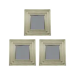 GENERICO - Set 3 Marcos De Espejos Cuadrados Dorados Para Decorar Hogar.