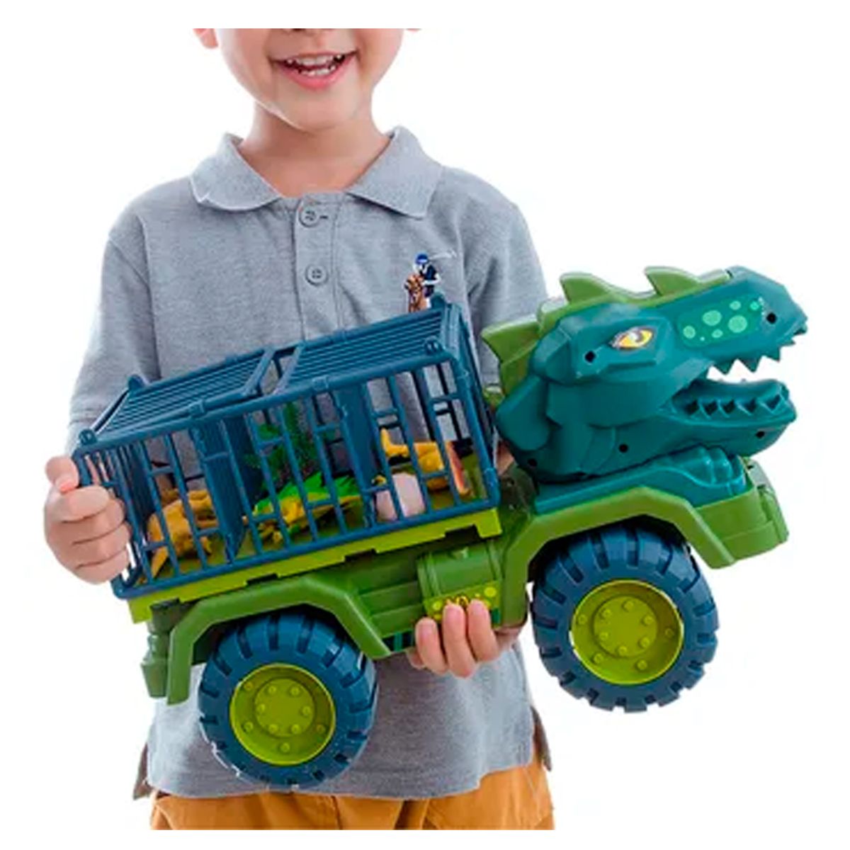 GENERICO - Camion de Dinosaurios Auto Grande Juguete para niños set 6 piezas