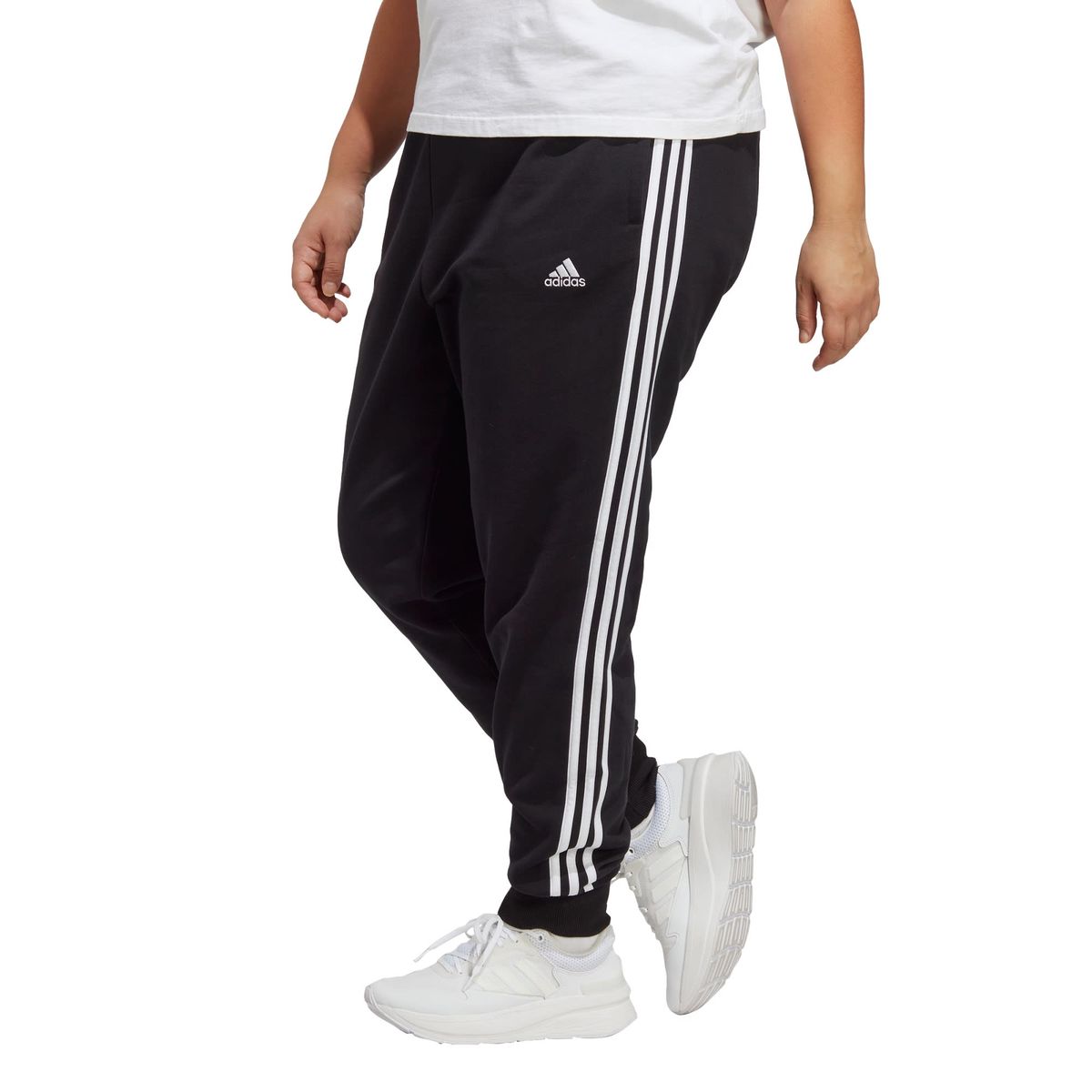 ADIDAS - Pantalón Essentials 3 Tiras French Terry Puños Ajustados